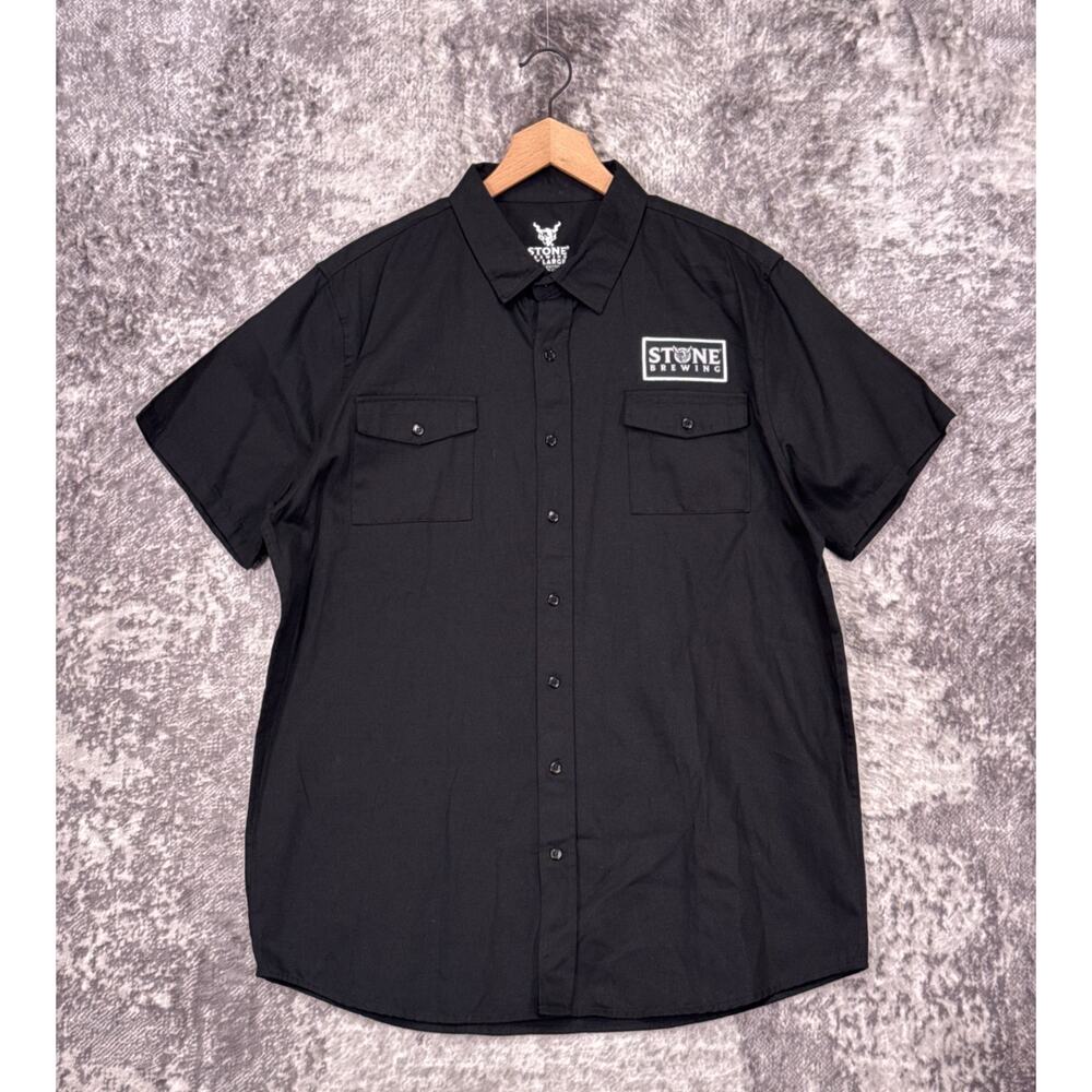 Official Stone Brewing Work Shirt XXL Mens Black Utility Button Up